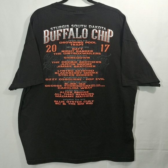 Sturgis Buffalo Chip 2017 Harley Mens Black Tshirt - Picture 2 of 6